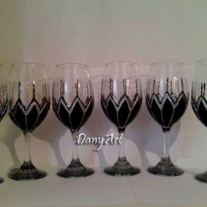 рисувани чаши за вино феерия