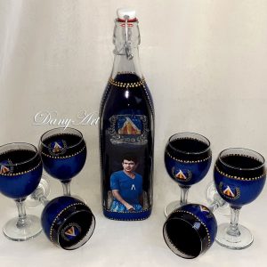Комплект 6 чаши за аперитив и бутилка Левски