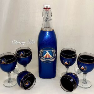 Комплект 6 чаши за аперитив и бутилка Левски