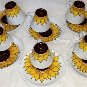 Рисуван комплект за кафе Слънчогледи - Image 3