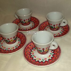 Комплект рисувани чаши за кафе Шевица