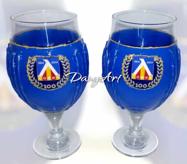 Двойка чаши за бира с лого Левски