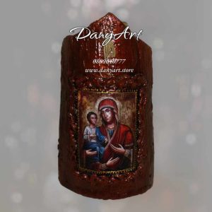 Чудотворната икона Света Богородица Троеручица върху керемида 2 - Image 2